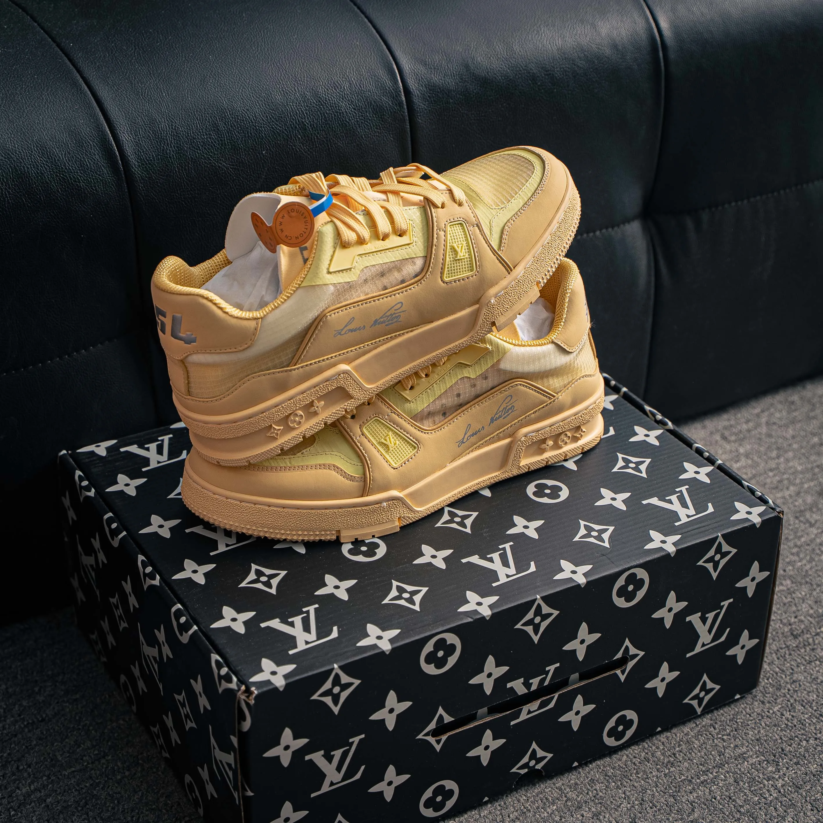 【YS 】 Premium LOUIS VUITTON Tilted Series｜2026 Breathable Series LV Tilted Low Sneakers Series Low-Top Retro Skate Shoes Men Shoes｜